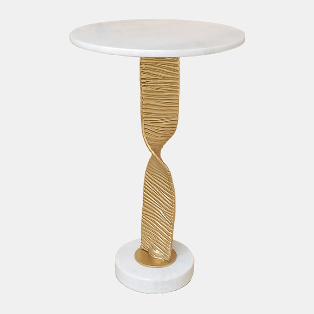 Twisted Base Accent Table, Gold