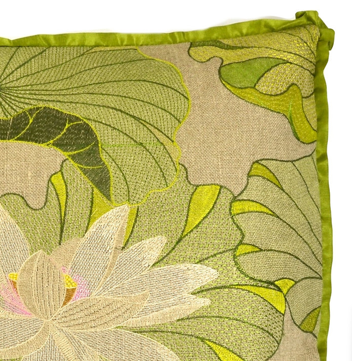 Aquatic Garden Embroidered w/ Cupcake Flange Pillow - Thumbnail 2