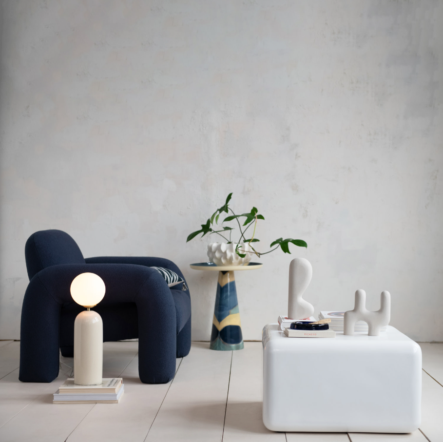 Stoneware Frosted Globe Lamp, Cream - 13 Hub Lane   |  