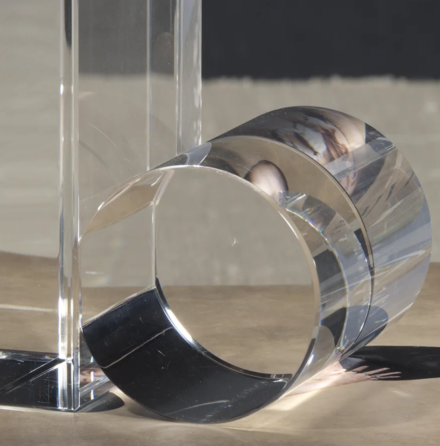 Rolled Crystal Bookends, Clear - 13 Hub Lane   |  Glass Bookends