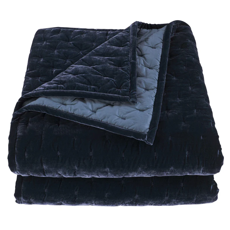 Stella Faux Silk Velvet Pintuck 3PC Quilt Set - Thumbnail 3