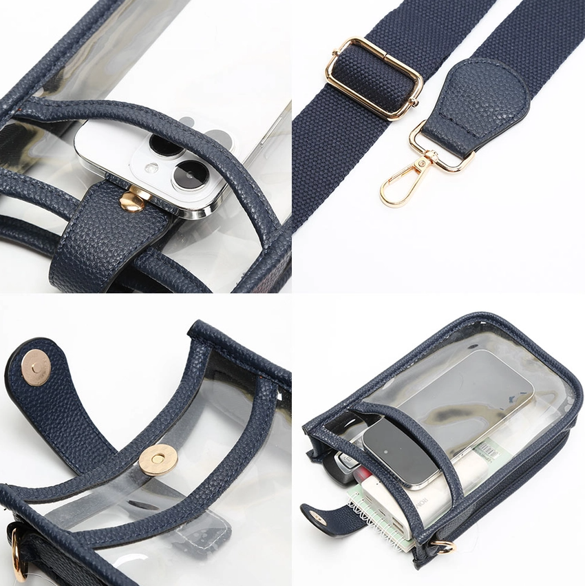 Transparent Crossbody Bag, Red - 13 Hub Lane   |  Clear Crossbodies