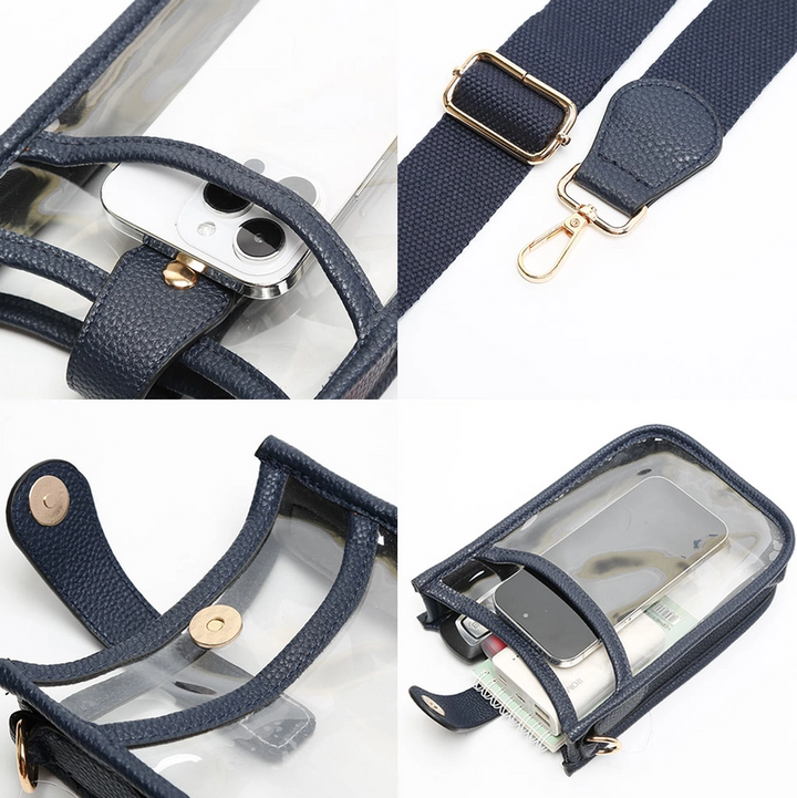 Transparent Crossbody Bag, Red - 13 Hub Lane   |  Clear Crossbodies