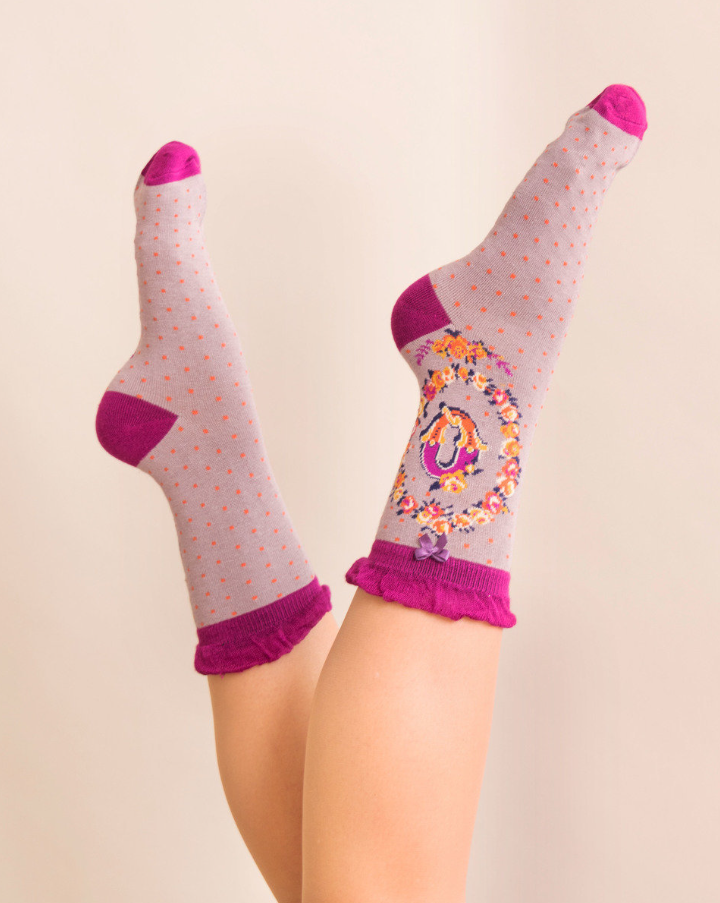 'Q' Alphabet Socks