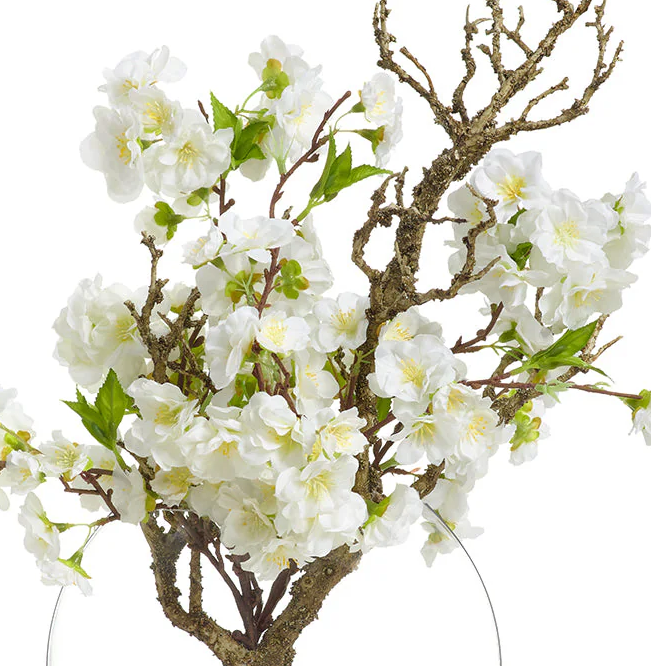 Cherry Blossom Branch w/ Glass Vase - 13 Hub Lane   |  Floral Arrangements