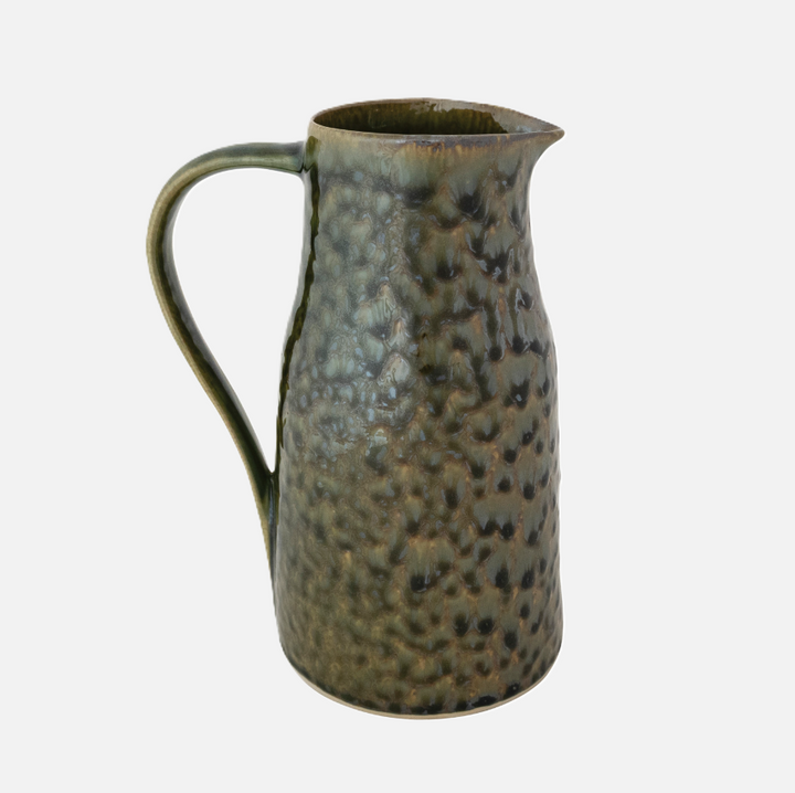 2 Quart Stoneware Pitcher, Green