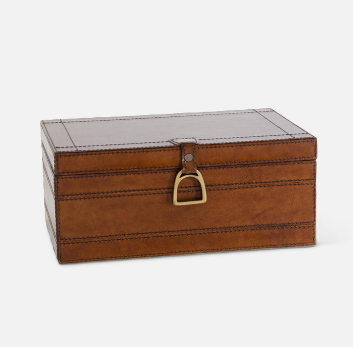 Brown Leather Box w/ Stirrup Latch