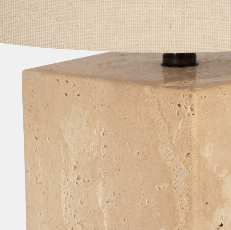 Travertine Pillar Table Lamp - 13 Hub Lane   |  