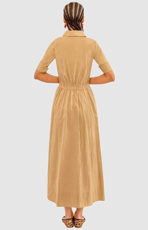 June Dress, Khaki - 13 Hub Lane   |  Midi Dresses