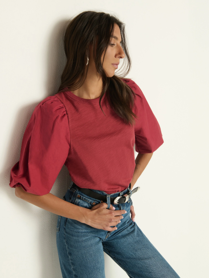 Nation LTD Tippi Top, Russett - 13 Hub Lane   |  Puff Sleeve Tees