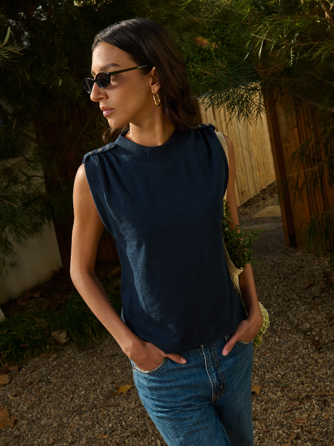 Nation LTD Mikka Buttoned Shoulder Tank, Night Sky - 13 Hub Lane   |  