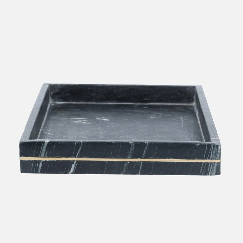 Marble Tray w/ Brass Inlay