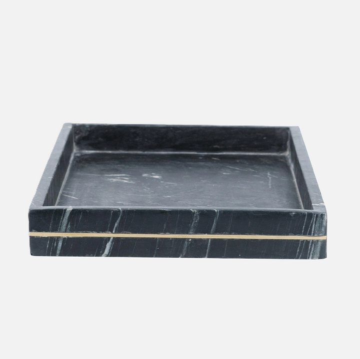 Marble Tray w/ Brass Inlay