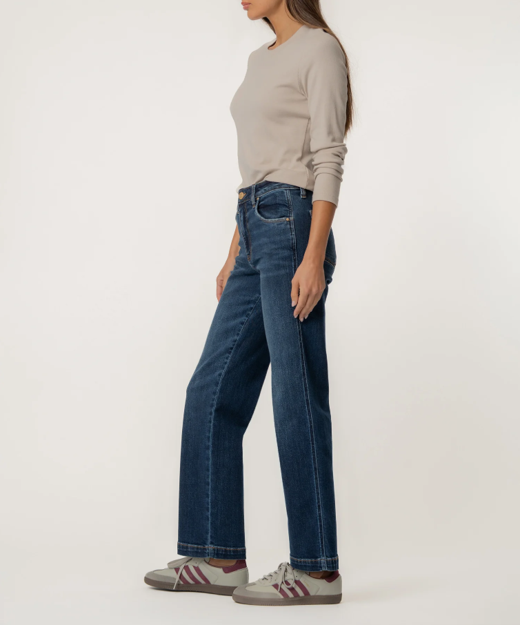 Kut From the Kloth Pattie High Rise Straight Leg, Happy - 13 Hub Lane   |  Slim Straight Jeans