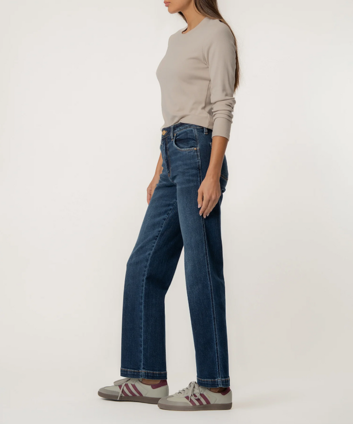 Kut From the Kloth Pattie High Rise Straight Leg, Happy - 13 Hub Lane   |  Slim Straight Jeans