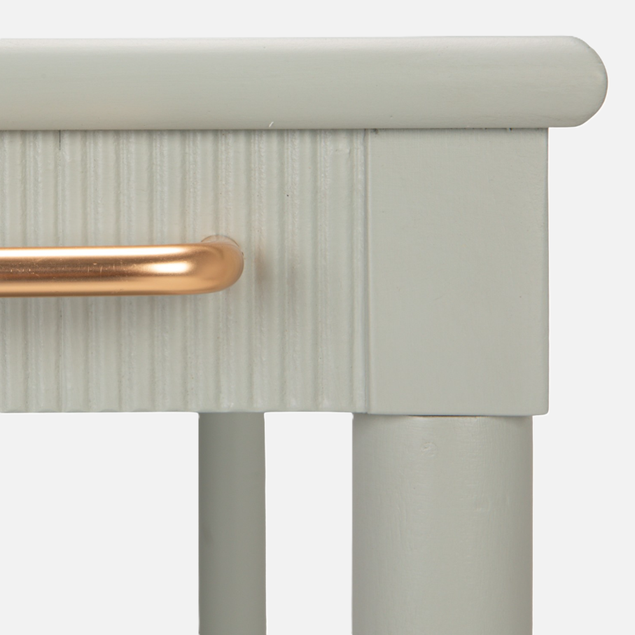 2-Tier Bar Cart w/ Gold Finish, Casters & Fluted Edge - 13 Hub Lane   |  