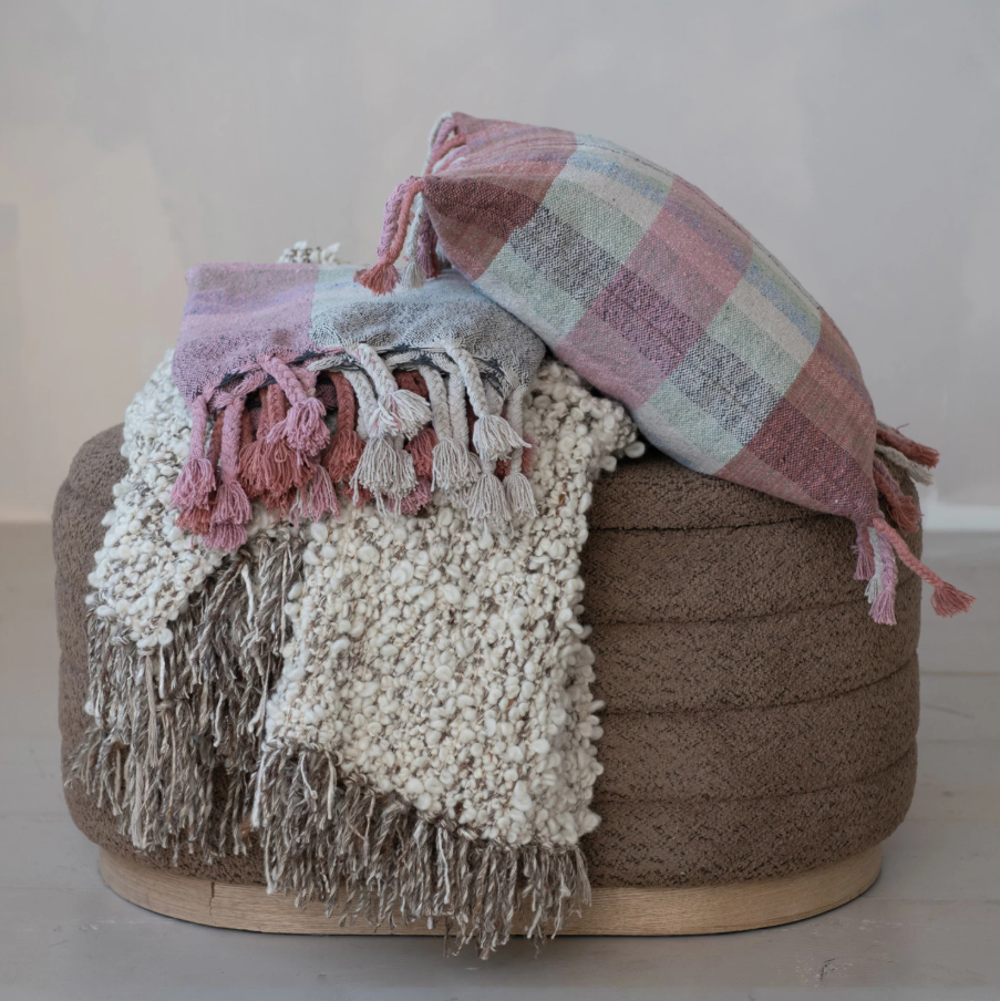 New Zealand Wool Blend Shag Throw w/ Fringe - Thumbnail 4