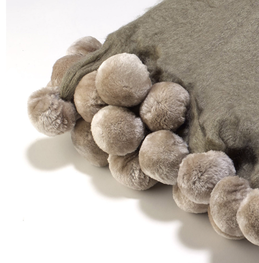 Bella Pom Pom Mohair Throw - Thumbnail 5