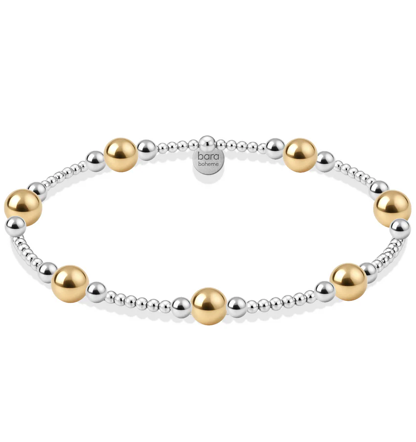 bara boheme serena gold filled beaded bracelet - 2tone ss - 13 Hub Lane   |  