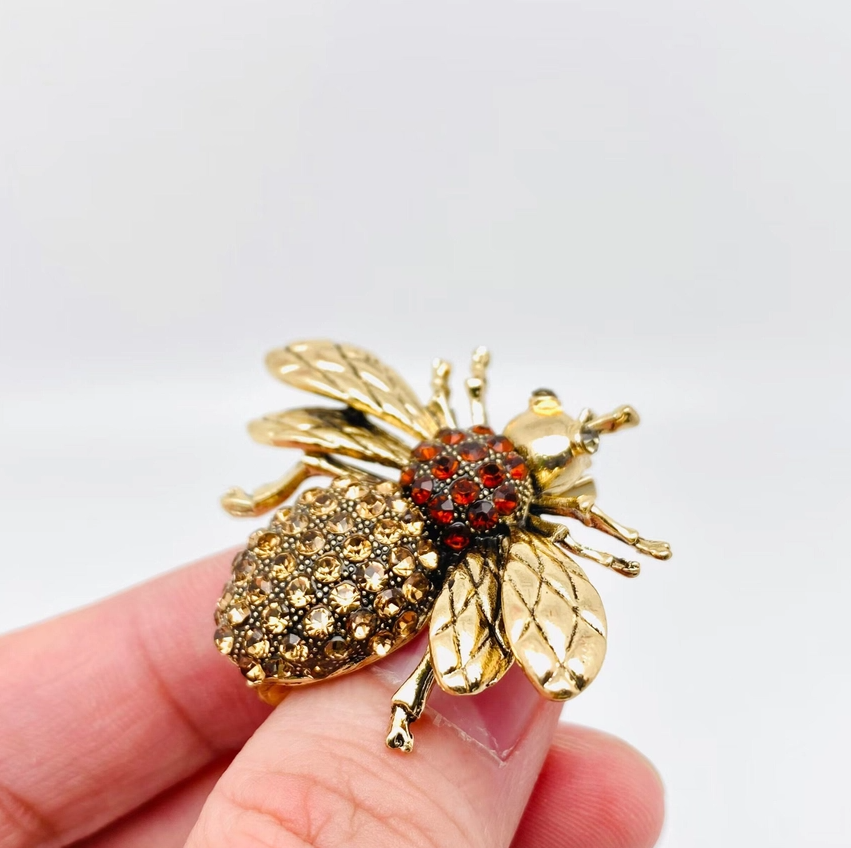 Rhinestone Bee Brooch - 13 Hub Lane   |  Brooches