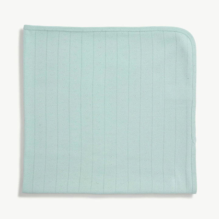 love lines seagrass organic cotton pointelle baby blanket