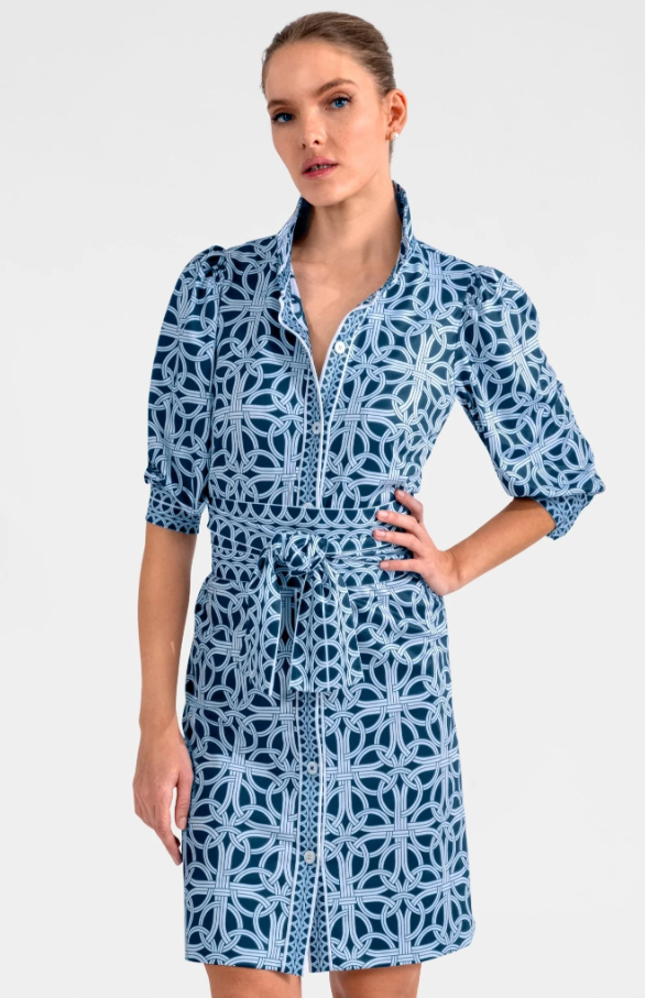 Swagger Mini Dress, Navy Ring Toss