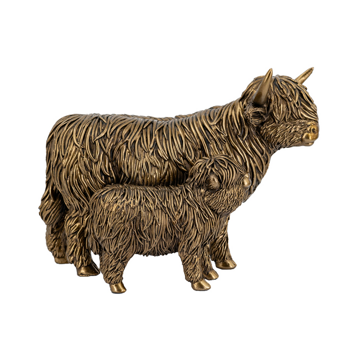 Highland Cow & Calf Statue