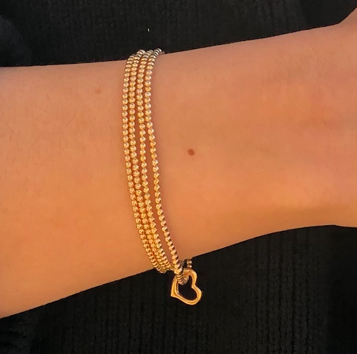 enewton classic gold 2.5mm bead bracelet - love gold charm - 13 Hub Lane   |  Charm Bracelets