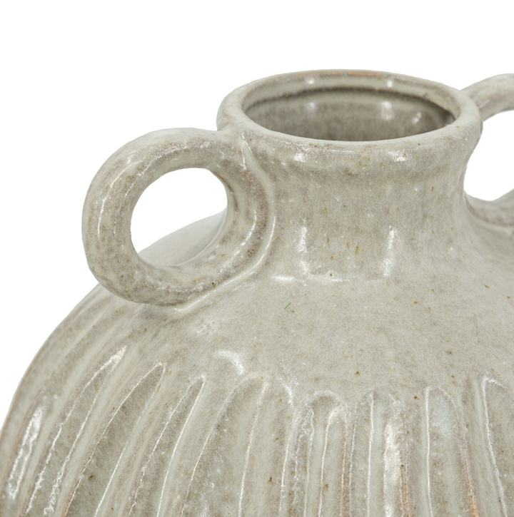 Round Textured Vase w/ Handles - 13 Hub Lane   |  