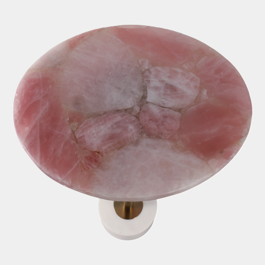 Duncan Pink Quartz Accent Table - 13 Hub Lane   |  