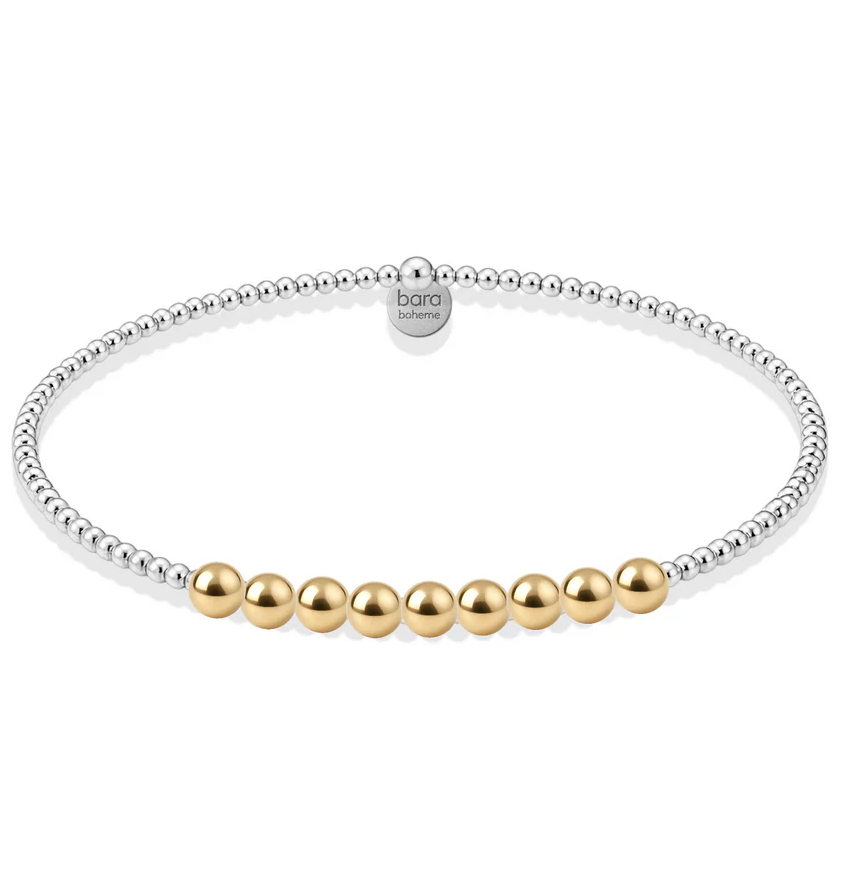 bara boheme robyn gold filled beaded bracelet - 2tone ss - 13 Hub Lane   |  