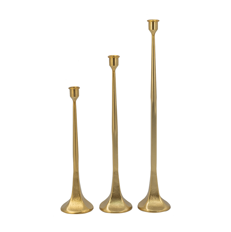 Gold Flared Candle Holder - Thumbnail 2