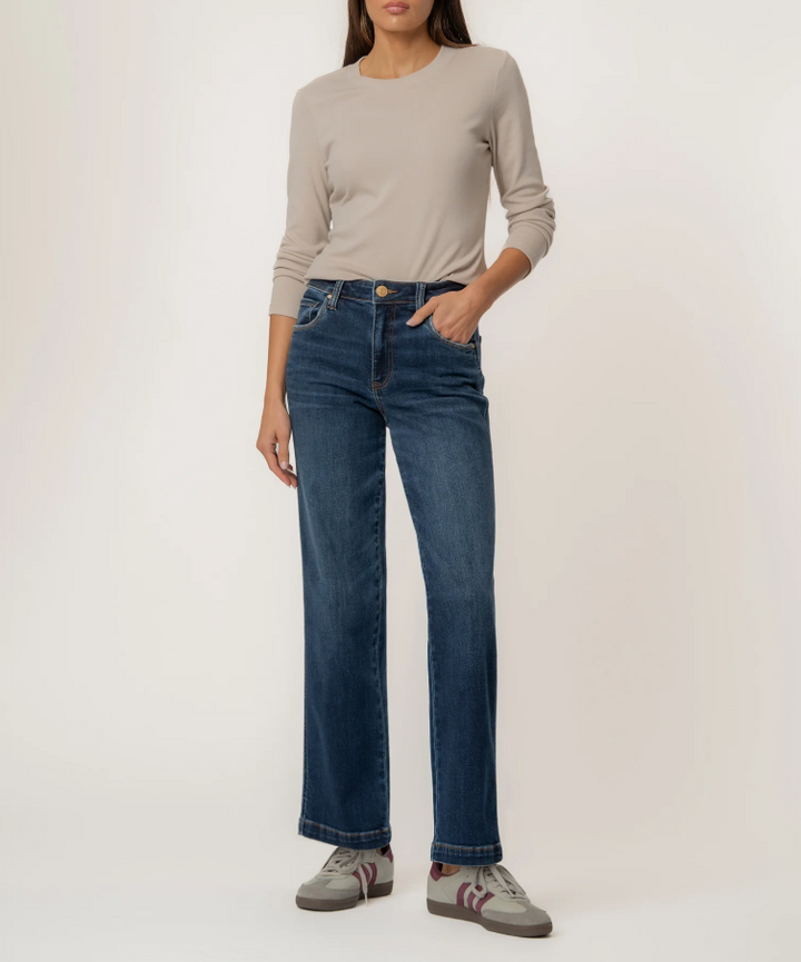 Kut From the Kloth Pattie High Rise Straight Leg, Happy - 13 Hub Lane   |  Slim Straight Jeans