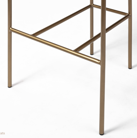Parker Faux Leather & Gold Metal Bar Stool