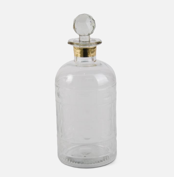 Glass Decanter w/ Gold Trim