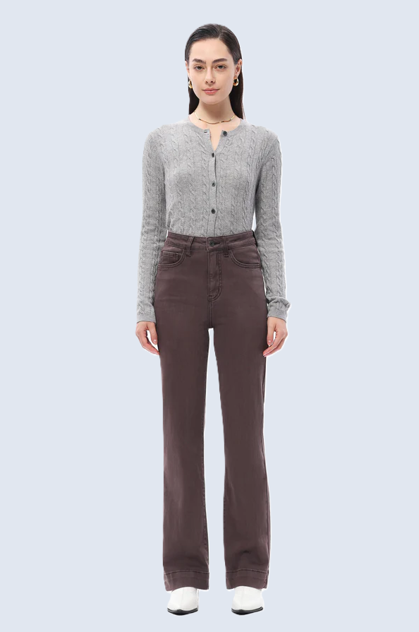 Super High Rise Bootcut Pants, Chocolate - 13 Hub Lane   |  Bootcut Pants