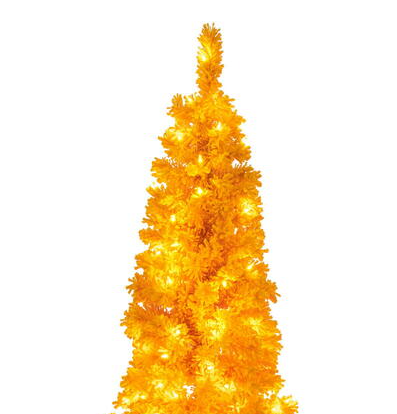 4.5' Flocked Yellow Pencil Fir