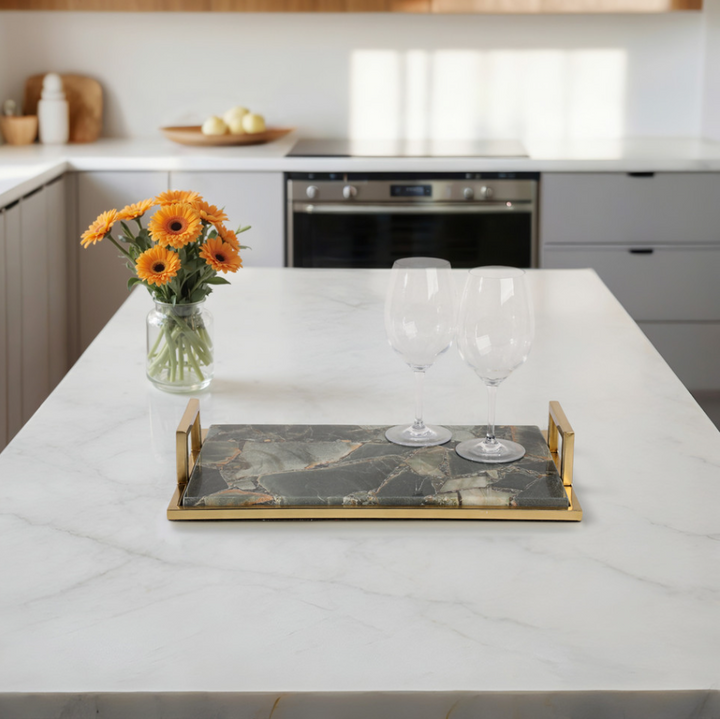 Timor Green Agate Tray - 13 Hub Lane   |  Marble Trays