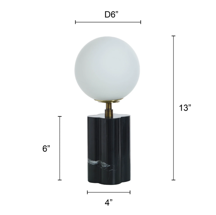 Amabel Accent Lamp, Black - 13 Hub Lane   |  Marble Table Lamps