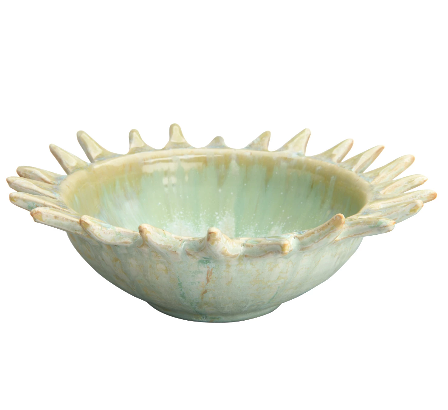 Stoneware Sunburst Serving Bowl, Opal Reactive Glaze