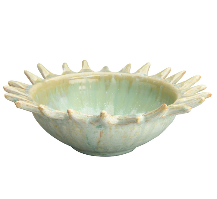 Stoneware Sunburst Serving Bowl, Opal Reactive Glaze