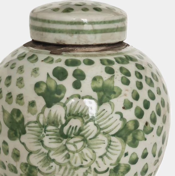 Green & White Mini Jar Peony Dots - 13 Hub Lane   |  