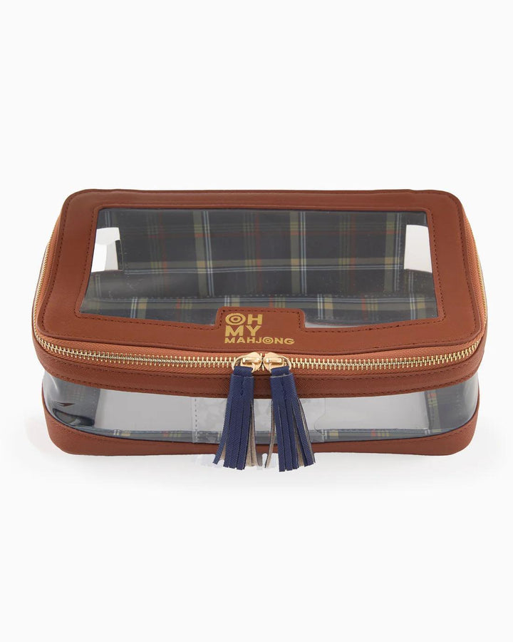 Mahjong Tile Storage Bag, Cognac