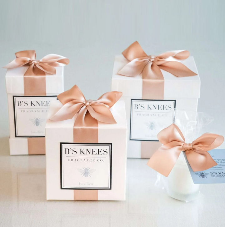 B's Knees 2-Wick White Glass Candle