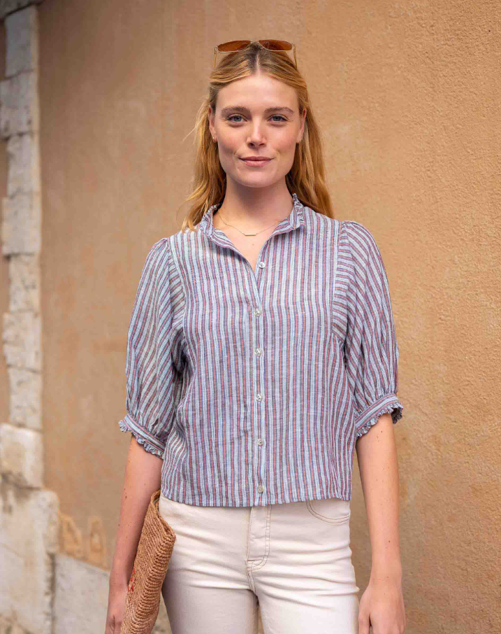 Sweet Clementine Button-Up, Marseille Stripe