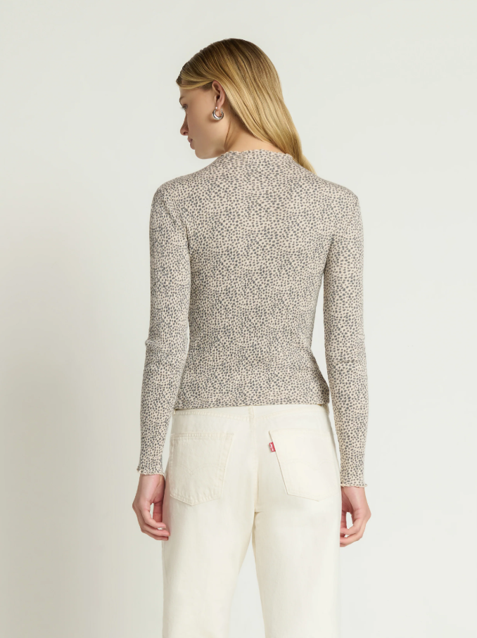 Nation LTD Brenna Mock Neck Top, Winter Pebble - 13 Hub Lane   |  Mock Neck Tees