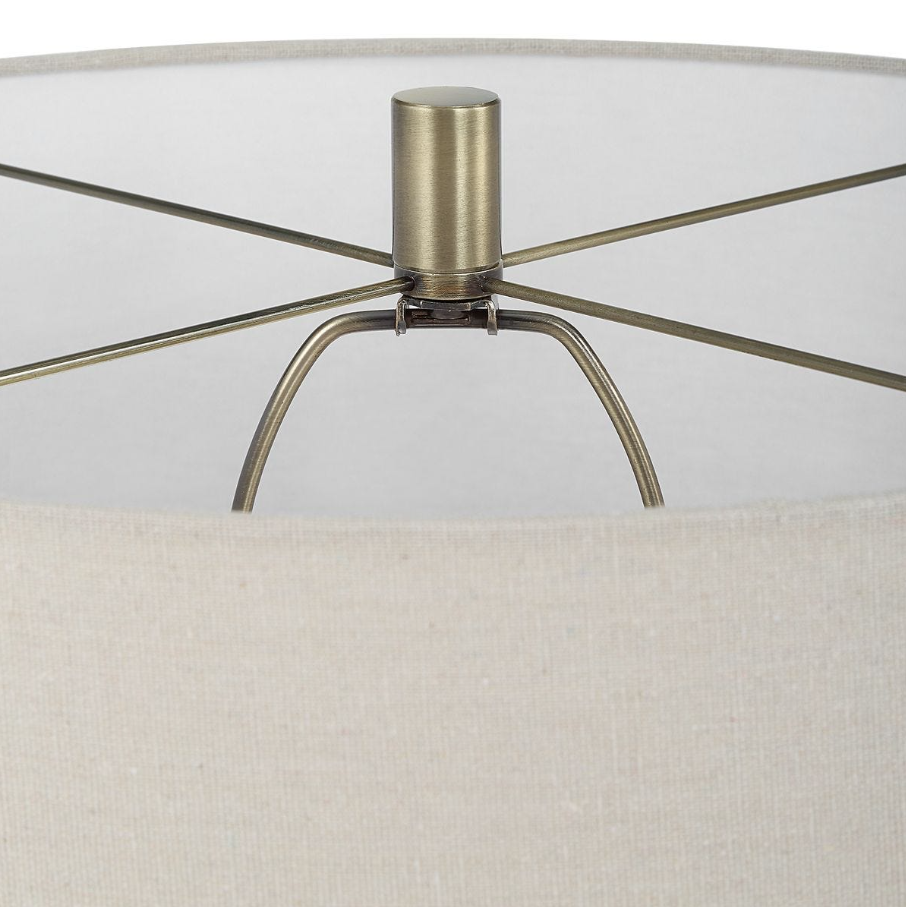 Diamond Knurl Floor Lamp, Antique Brass