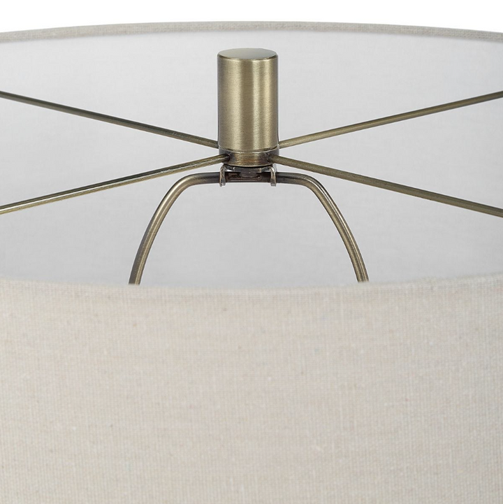 Diamond Knurl Floor Lamp, Antique Brass