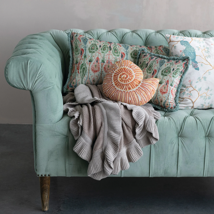 Cotton Knit Throw w/ Ruffle - 13 Hub Lane   |  