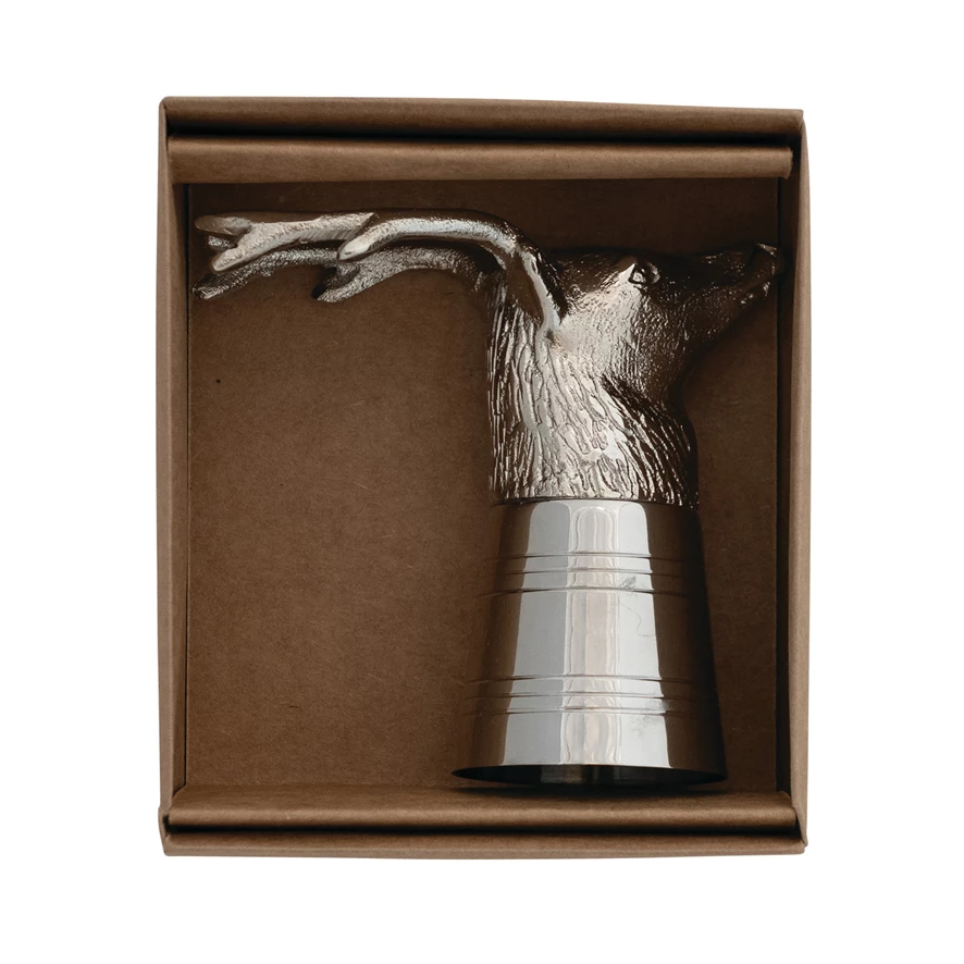 2 oz. Cast Aluminum & Stainless Steel Shot Glass in Kraft Box - 13 Hub Lane   |  Shot Glasses